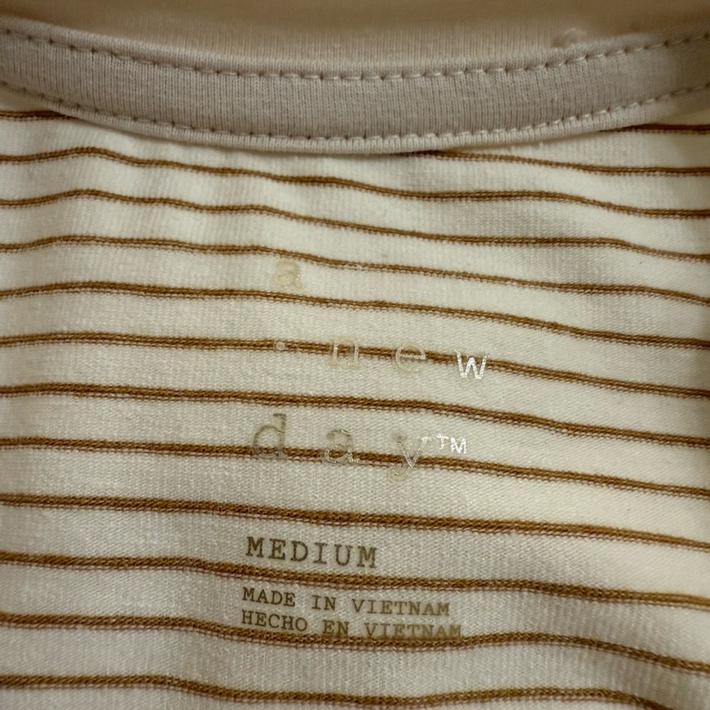 Striped Cream Dress - Picture 2 of 3